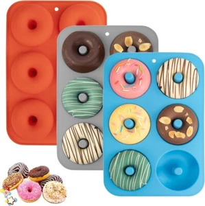 1-3pcs Doughnut Mould, Donut Baking Pan BPA Free Mold Sheet Tray Heat Resistan - Picture 1 of 5
