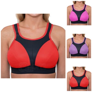 Ladies Sports Bra Womens High Impact Non Wired Unpadded FREE Extender UK New - Picture 1 of 11