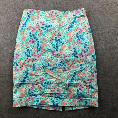 J Crew Skirt Womens 4 Blue Floral Chino Pockets Pencil Mini Skirt - Изображение 1 из 4