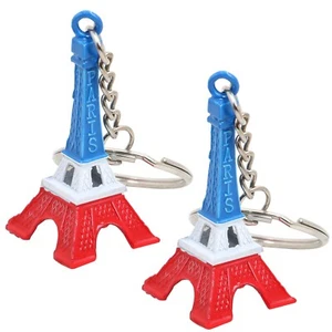 TRIXES Eiffel Tower Keyrings x2 NEW French Paris Key Ring Keychain Pendants - Picture 1 of 4