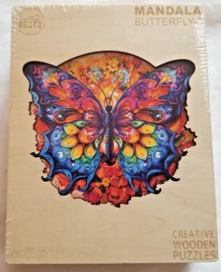 Wood Bests Wooden Mandala Puzzle 90pcs Butterfly-3 7.9"X7.1" NEW! - Picture 1 of 3