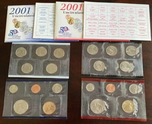 2001 P & D US Mint Uncirculated Coin Set - 20 Total Coins - Picture 1 of 1