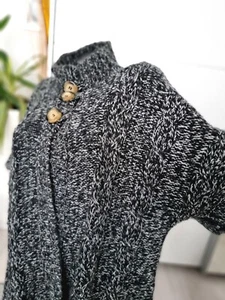 Damen Cardigan Strickjacke XL 44 46 Grau Italy Big Fun Lagenlook Grob Strick - Bild 1 von 7