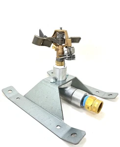 2 NEW SPRINKLER SLED BASES & RAIN BIRD #25PJ BRASS IMPACTS LAWNS GARDENS PASTURE - Picture 1 of 6