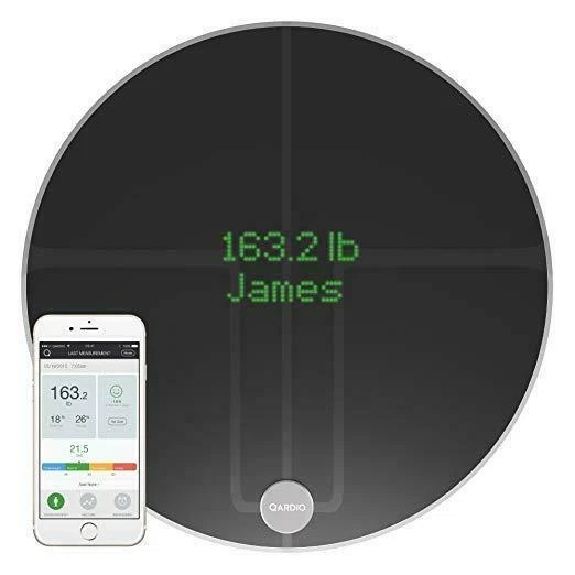QARDIO QardioBase 2 WiFi Smart Scale & Body Analyzer - Volcanic Black
