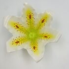FLEUR ! Céramique blanc et jaune tampon d'eau LYS bol à fleurs plat décoration difficile à trouver