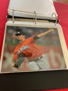 FOTO FIRMADA EDGAR OLMOS 8X10 FOTO MIAMI MARLINS #1 AUTENTICIDAD - Imagen 1 de 1