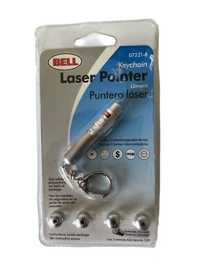 Bell Keychain Laser Pointer Batteries Included 5 Interchangeable Lenses 07221-8 - Image 1 of 2