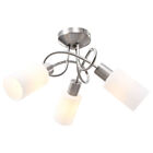 Ceiling Lamp with Ceramic Shades for 3 E14 Bulbs White Cone H0M2