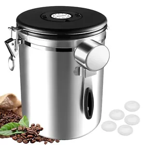 Coffee Canister Airtight 35oz Large Coffee Storage Container Stainless Steel Air - Picture 1 of 7