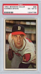 1953 Bowman Color #99 WARREN SPAHN PSA 6 - Picture 1 of 4