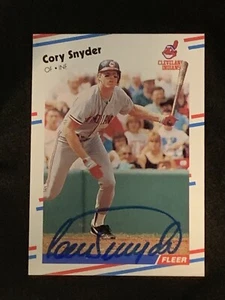 Cory Snyder Cleveland Indians Signed Auto 1988 Fleer Card #615 ~ COA - Picture 1 of 4
