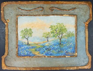 RARO DIPINTO FIRMATO 1800 MOVIMENTO IMPRESSIONISTA TEXAS COFANI BLU PAESAGGIO - Foto 1 di 6