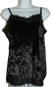 Camiseta sin mangas Junior's nueva talla mediana 7-9 negra de terciopelo con pestañas sin límites - Imagen 1 de 2