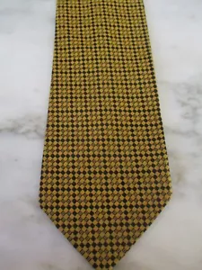 Krawatte der Marke Lloyd - goldfarben mit schwarzen kleinen Dreieckenformen - Bild 1 von 2