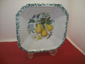 Square Bowl w/ Pears and Butterflies Ceramica Due Torri 8 1/2 Inches  # 1847 - Picture 1 of 4