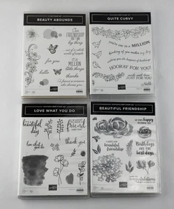 Stampin' Up! Juego de 4 estampillas retiradas belleza abunda bastante curvilínea amor lo que haces - Imagen 1 de 6