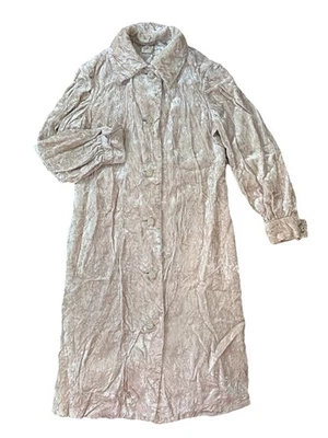Vtg Bill Blass Crushed Velvet Long Duster Jacket Boho Goth S Old Money Bling 50s - Image 1 of 4