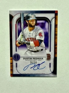2022 Topps Tribute - Tribute Autographs Dustin Pedroia #TA-DP Purple /50 Red Sox - Picture 1 of 2