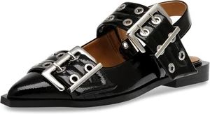 Steve Madden Women's Graya Flat Sandal, Black Patent - US 8.5 - Picture 1 of 7