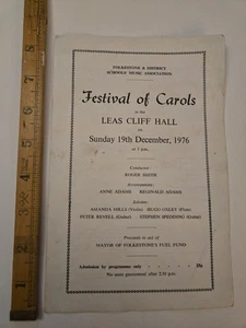 Vintage 1970s Folkestone Kent Festival of Carols Programme Leas Cliff Hall Music - Bild 1 von 4