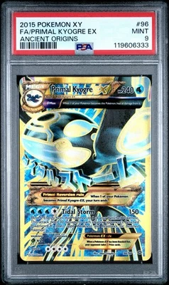 2015 POKEMON XY ANCIENT ORIGINS #96 FULL ART/PRIMAL KYOGRE EX PSA 9 - Image 1 of 2