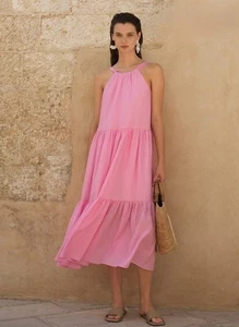 Vestido sin solero arrugado French Connection French Connection para mujer Aleska en capas - Imagen 1 de 5