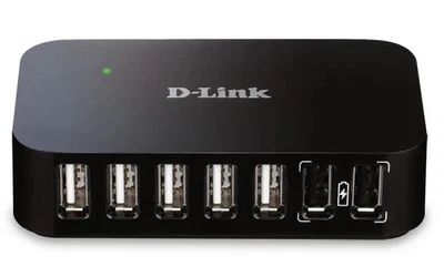 D-Link DUB-H7  Hi-Speed USB 2.0 Powered 7-Port Hub - Black NEW SEALED - Image 1 of 4
