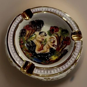 R Capodimonte Italy 1535/352 Ashtray Cherubs Serene Relief VTG Porcelain Read - Picture 1 of 14