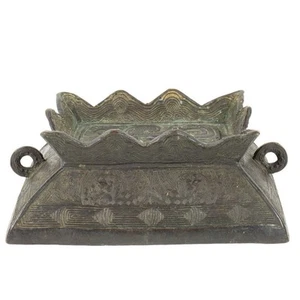 Máscaras Taotie de cuenca ritual de bronce cobre de la dinastía Yuan-Ming china - Imagen 1 de 24