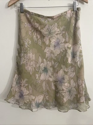 Charter Club Petite Floral Silk Skirt Size 10P  Fairycore Whimsy - Image 1 of 4