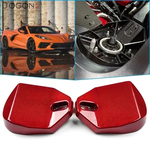 2020-2025 For Corvette C8 Z06 Coupe Red Carbon Rear Strut Shock Tower Cover Trim - Picture 1 of 13