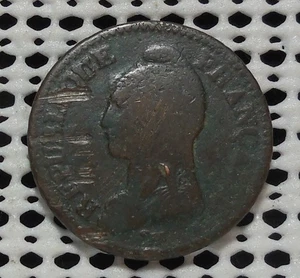 L'AN 8 BB (1799-1800) FRANCE 1 DECIME BRONZE COIN - Picture 1 of 2