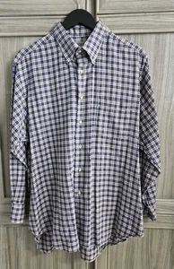 Bullock And Jones Mens Long Sleeve Plaid Shirt Size L Made In USA - Picture 1 of 11