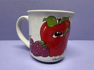 Vintage Coffee Mug Nancy Lynn Apple Berry Fruit Ceramic Beverage Cup 8oz 3.25” - Picture 1 of 2