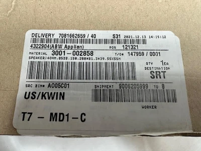 + NOVO Alto-falante de Geladeira Samsung - parte # 3001-002858 - Imagem 1 de 4