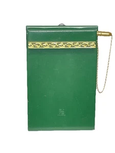 Vintage MCM Park Sherman Bridge Score Memo Pad Green Gold Tone Trim - Picture 1 of 6