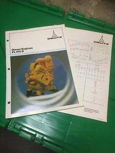 Rare Vintage Deutz Diesel Engines Brochure FL 410 D Cutaway View Germany - Picture 1 of 6