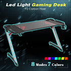 Gaming Desk Led Office Computer Table P2 Carbon Fiber Z Leg 8 Modes 7 Colors