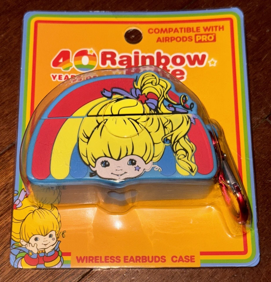 NEW Rainbow Brite 40 Years AirPods Pro Compatible Earbuds Case Only NIB Clip - Image 1 of 2