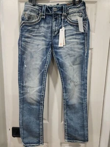 Rock Revival Men's Distressed Denim Jeans "Duke" ALT Straight 36x32 NWT - Picture 1 of 16