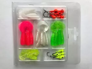 35pcs Freshwater/SaltwaterSoft Plastic Fishing Lure Kit Jigheads Fishing Tackle - Picture 1 of 10