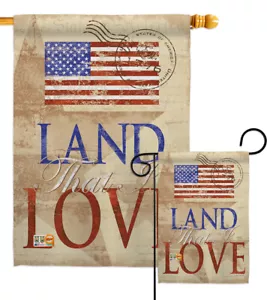 Land That I Love Garden Flag Star and Stripes Patriotic Yard House Banner - Picture 1 of 17