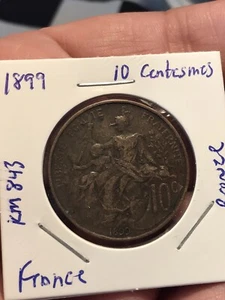 1899 France 10 Centesmes - Picture 1 of 3