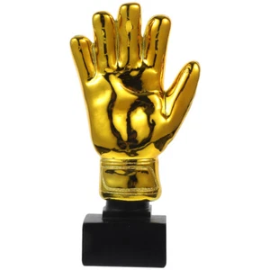 1PC Goalkeeper Plating Resin Trophy Gloves Shape Soccer Award Toy - Picture 1 of 12