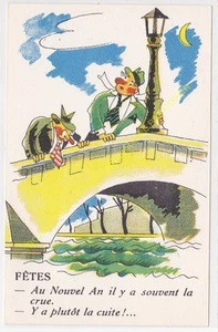 Cartolina Humour Illustratore Fêtes Nouvel Anni Edit Noce 215 - Picture 1 of 2