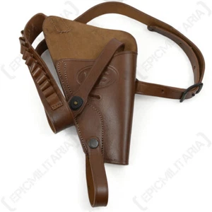 WW2 US .38 Revolver Brown Leather Holster - American Army Military Reproduction - Picture 1 of 6