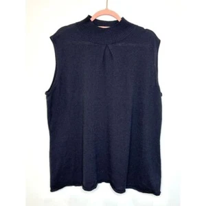 VTG Maggie Barnes Tank Womens 3X Blue Sleeveless Lightweight Mock Neck Workwear - Picture 1 of 3