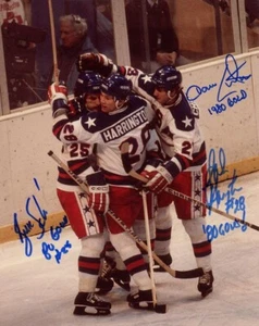 SCHNEIDER CHRISTIAN +1 SIGNED 8x10 FOTO 1980 OLYMPIADE GOLD HOCKEY BECKETT BAS - Bild 1 von 2