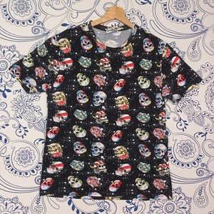 RAREST SKULLS TESCHI CRAZY PATTERN MADE IN ITALY TEE T-SHIRT WITH SMITH L PARTY  - Picture 1 of 9